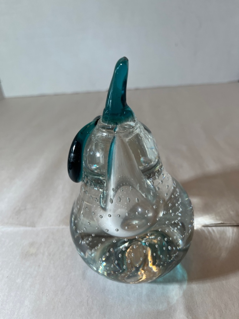 Clear Glass Teardrop  with Teal Accent - Home Accents Paperweight also